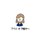 感情がこもっていない女子のスタンプ（個別スタンプ：37）