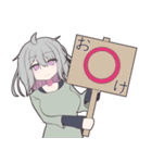 物静かな銀髪ゆるふわ少女のスタンプ（個別スタンプ：3）