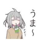 物静かな銀髪ゆるふわ少女のスタンプ（個別スタンプ：6）