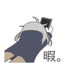 物静かな銀髪ゆるふわ少女のスタンプ（個別スタンプ：12）