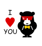 愛らしい黒熊 日本語版（個別スタンプ：5）