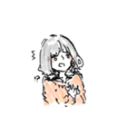 女の子たちの日常、ちょこっと猫（個別スタンプ：12）