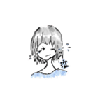 女の子たちの日常、ちょこっと猫（個別スタンプ：15）