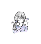女の子たちの日常、ちょこっと猫（個別スタンプ：23）