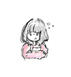 女の子たちの日常、ちょこっと猫（個別スタンプ：24）