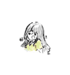 女の子たちの日常、ちょこっと猫（個別スタンプ：25）
