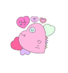 ワニのハートくん（個別スタンプ：3）
