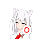 猫耳(ねこみみ ), 彼女(かのじょ)（個別スタンプ：1）