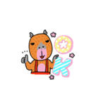 カピバラちゃんは乙女です。（個別スタンプ：3）