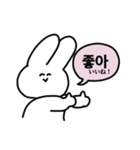 ウサギとネコの韓国語（個別スタンプ：14）