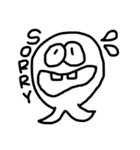 モノクロHappyくんの日常（個別スタンプ：9）