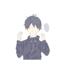 自分の心に正直な男子 with dog（個別スタンプ：1）
