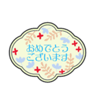 敬語お仕事にも使える 北欧花の吹き出し③（個別スタンプ：19）