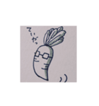 メガネをかけた大根（個別スタンプ：8）