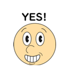 レトロカートゥーン顔スタンプ(FACE BOY)（個別スタンプ：3）