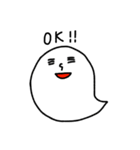 ゆるめの白いおばけ（個別スタンプ：3）