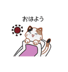 シンプル三毛猫スタンプ（個別スタンプ：3）