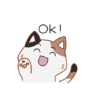 シンプル三毛猫スタンプ（個別スタンプ：15）