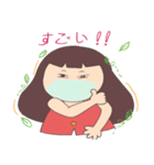 Moji Moji Girl 女の子（個別スタンプ：5）