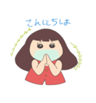 Moji Moji Girl 女の子（個別スタンプ：14）