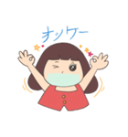 Moji Moji Girl 女の子（個別スタンプ：24）