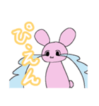 表情筋が固いうさちゃん（個別スタンプ：4）