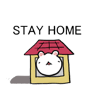 外出自粛 豆くま（個別スタンプ：3）