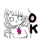 ピンク女子とブルー男子（個別スタンプ：1）