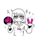 ピンク女子とブルー男子（個別スタンプ：5）