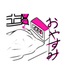 ピンク女子とブルー男子（個別スタンプ：6）