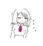 ピンク女子とブルー男子（個別スタンプ：8）