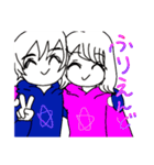 ピンク女子とブルー男子（個別スタンプ：19）