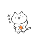 クレヨンで描かれたねこ。（個別スタンプ：1）