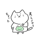 クレヨンで描かれたねこ。（個別スタンプ：14）