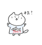 クレヨンで描かれたねこ。（個別スタンプ：34）