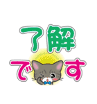 サバトラ猫ちゃんのデカ文字スタンプ（個別スタンプ：14）