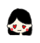 黒髪女子とお団子女子（個別スタンプ：1）
