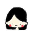 黒髪女子とお団子女子（個別スタンプ：3）
