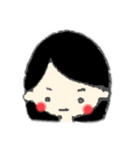 黒髪女子とお団子女子（個別スタンプ：4）