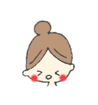 黒髪女子とお団子女子（個別スタンプ：5）