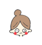黒髪女子とお団子女子（個別スタンプ：8）