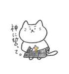 クレヨンで描かれたねこ。2（個別スタンプ：40）