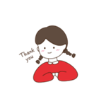 三つ編みをしている女の子（個別スタンプ：1）