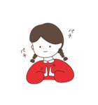 三つ編みをしている女の子（個別スタンプ：3）