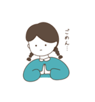 三つ編みをしている女の子（個別スタンプ：4）