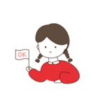 三つ編みをしている女の子（個別スタンプ：5）