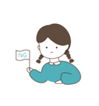 三つ編みをしている女の子（個別スタンプ：6）