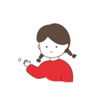 三つ編みをしている女の子（個別スタンプ：9）