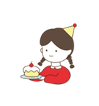 三つ編みをしている女の子（個別スタンプ：12）