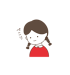 三つ編みをしている女の子（個別スタンプ：21）
